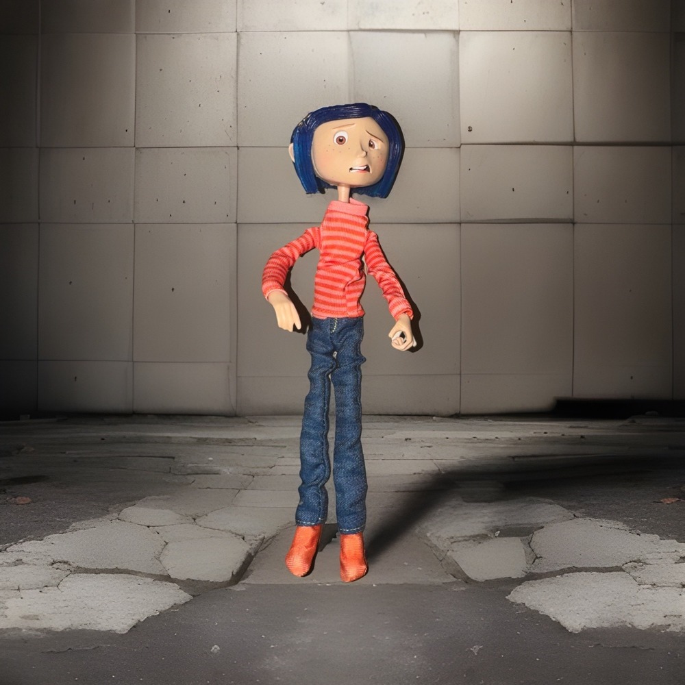 NECA Coraline Figure 7" Striped Sweater, Jeans, Socks Laika Original No Stand